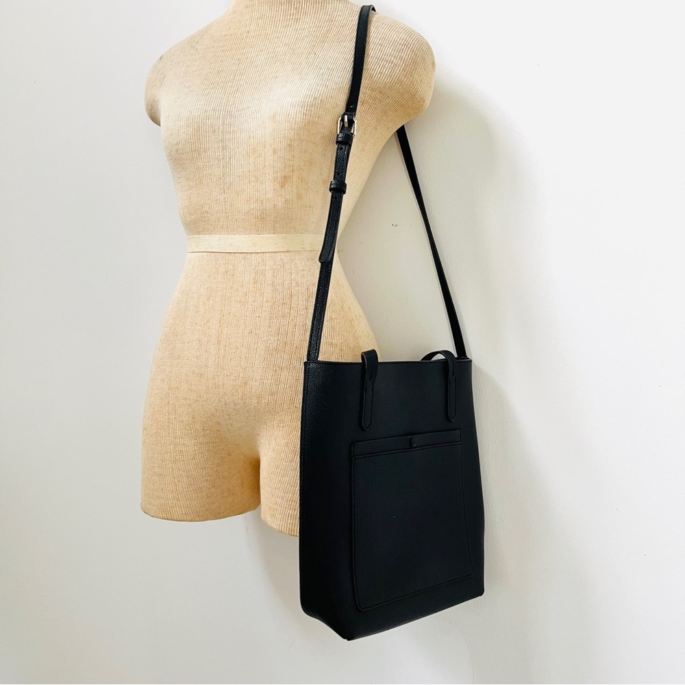 Banana Republic Black Leather Laptop Purse Crossbody Bag
